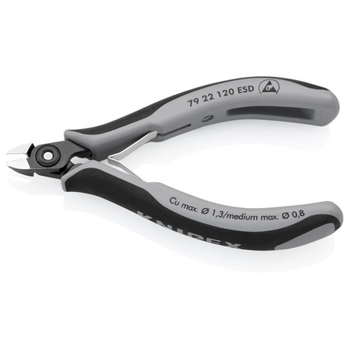 Main product image of 4-3/4" Precision Electronics Diagonal Cutters, Narrow Head, ESD Handles