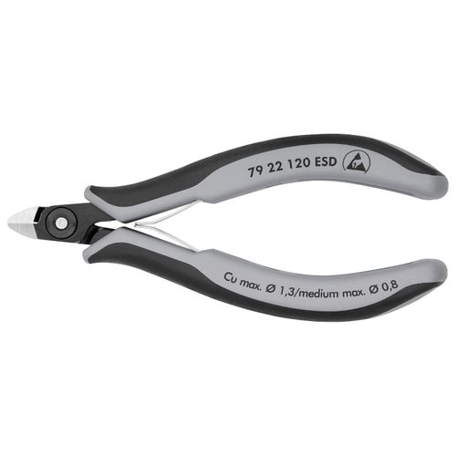 Main product image of 4-3/4" Precision Electronics Diagonal Cutters, Narrow Head, ESD Handles