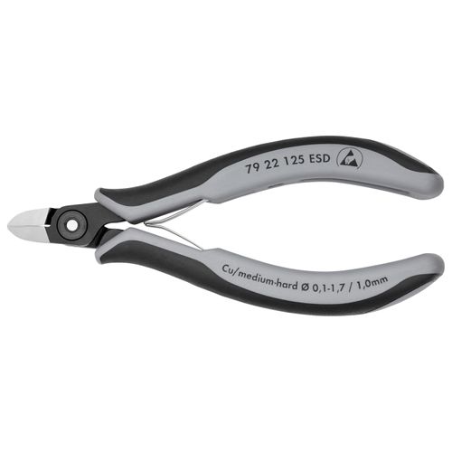 Main product image of 5" Precision Electronics Diagonal Cutters for Soft/Hard Wire, ESD Handles