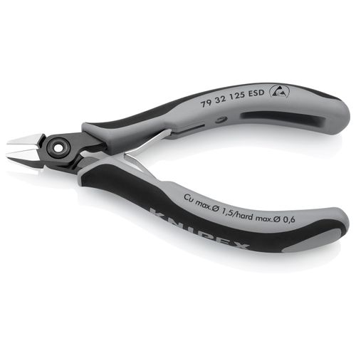 Main product image of 5" Precision Electronics Diagonal Cutters, Pointed Head, ESD Handles