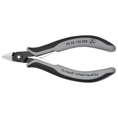 Main product image of 5" Precision Electronics Diagonal Cutters, Pointed Head, ESD Handles