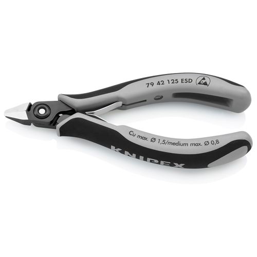 Main product image of 5" Precision Electronics Diagonal Cutters for Soft Wire up to 1.5 mm, ESD Handles