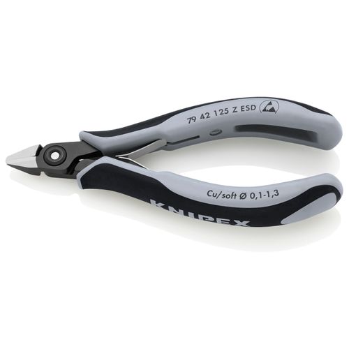 Main product image of 5" Precision Electronics Diagonal Cutters, Zinc-Plated Finish, ESD Handles