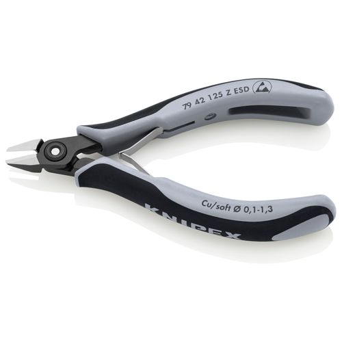 Main product image of 5" Precision Electronics Diagonal Cutters, Zinc-Plated Finish, ESD Handles