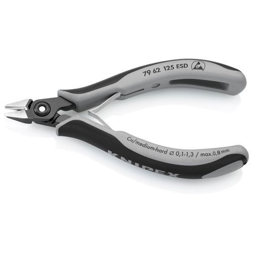 Main product image of 5" Precision Electronics Diagonal Cutters, Relieved Head, ESD Handles