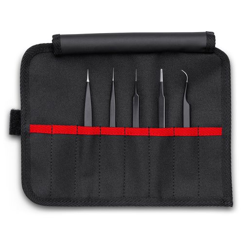 Main product image of 5 Piece Stainless Steel Universal Tweezers Set w/ Tool Roll