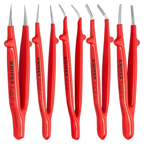 Main product image of 5 Piece Stainless Steel Insulated Tweezer Set w/ Tool Roll