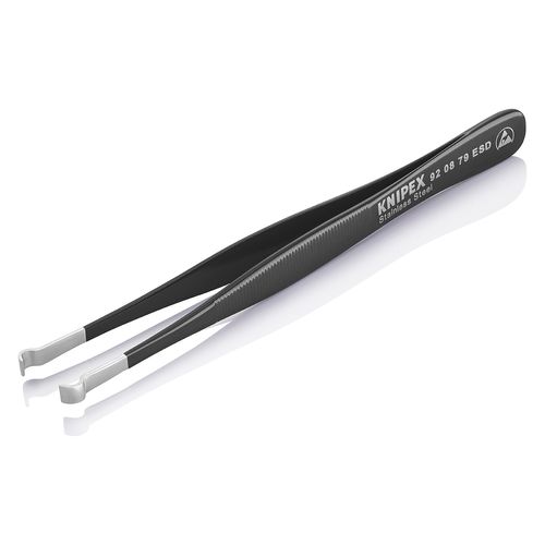 Main product image of 4-3/4" Stainless Steel Positioning Tweezers w/ ESD Coating