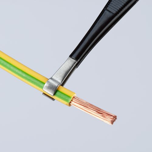 Main product image of 4-3/4" Stainless Steel Positioning Tweezers w/ ESD Coating