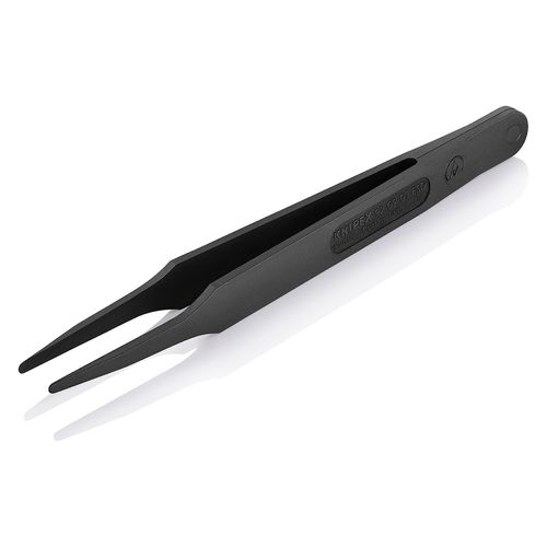 Main product image of 4-1/2" Plastic Gripping Tweezers w/ ESD Coating, Blunt Tips