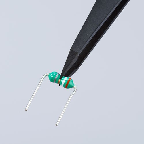 Main product image of 4-1/2" Plastic Gripping Tweezers w/ ESD Coating, Needle-Point Tips
