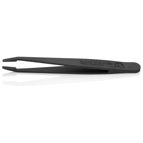 Main product image of 4-1/2" Plastic Gripping Tweezers w/ ESD Coating, Narrow Blunt Tips