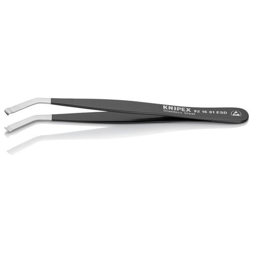 Main product image of 4-3/4" Stainless Steel Positioning Tweezers w/ ESD Coating, 35-Degree Angle