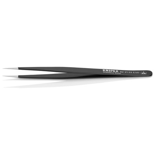 Main product image of 5-1/2" Stainless Steel Gripping Tweezers w/ ESD Coating, Needle-Point Tips