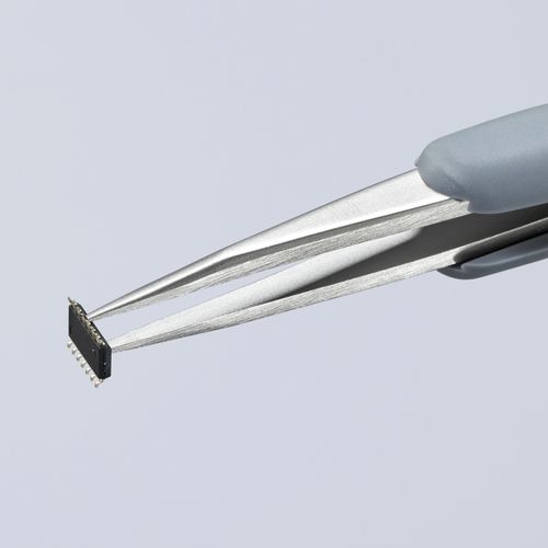 Main product image of 5-1/4" Premium Stainless Steel Precision Tweezers w/ ESD Rubber Handles, Pointed Tips