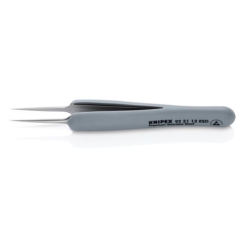 Main product image of 3-3/4" Premium Stainless Steel Precision Tweezers w/ ESD Rubber Handles, Needle-Point Tips