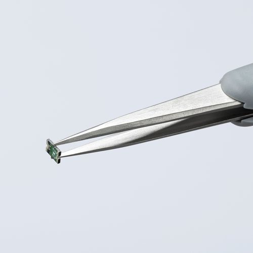 Main product image of 4" Premium Stainless Steel Precision Tweezers w/ ESD Rubber Handles, Pointed Tips