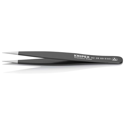 Main product image of 5-1/4" Stainless Steel Gripping Tweezers w/ ESD Coating, Needle-Point Tips