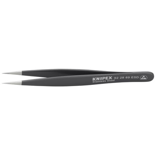 Main product image of 5-1/4" Stainless Steel Gripping Tweezers w/ ESD Coating, Needle-Point Tips