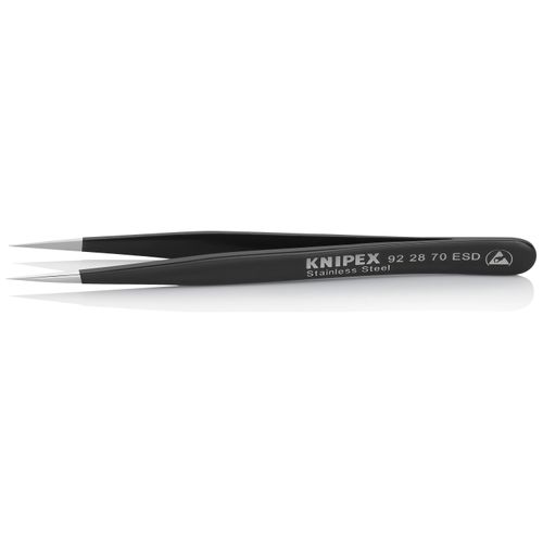 Main product image of 4-1/2" Stainless Steel Gripping Tweezers w/ ESD Coating, Needle-Point Tips