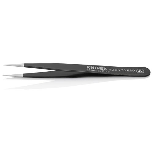 Main product image of 4-1/2" Stainless Steel Gripping Tweezers w/ ESD Coating, Needle-Point Tips