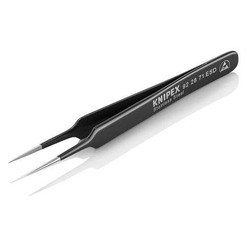Main product image of 4-1/4" Stainless Steel Gripping Tweezers w/ ESD Coating, Needle-Point Tips