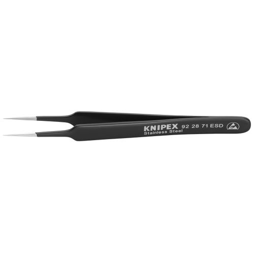 Main product image of 4-1/4" Stainless Steel Gripping Tweezers w/ ESD Coating, Needle-Point Tips
