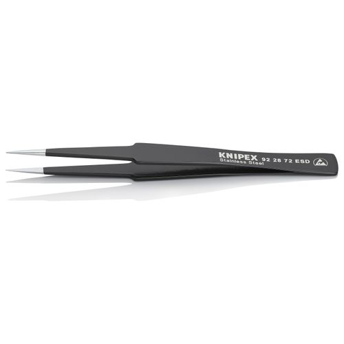 Main product image of 5-1/4" Stainless Steel Gripping Tweezers w/ ESD Coating, Pointed Tips