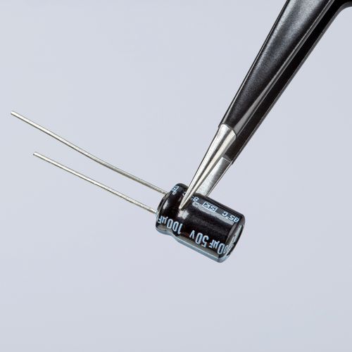Main product image of 5-1/4" Stainless Steel Gripping Tweezers w/ ESD Coating, Pointed Tips