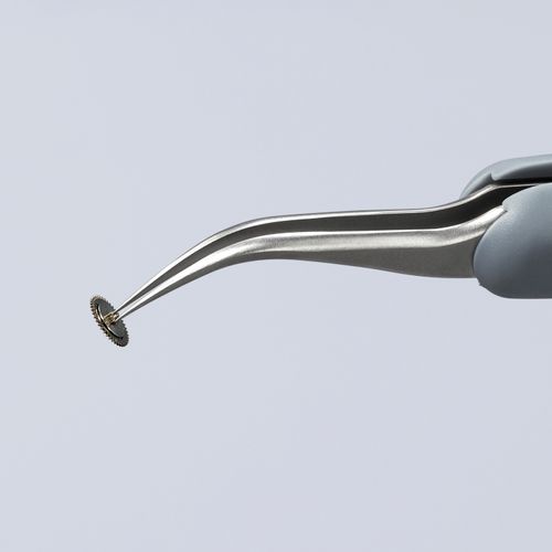 Main product image of 5" Premium Stainless Steel Precision Tweezers w/ ESD Coating, Needle-Point Tips, 45-Degree Angle