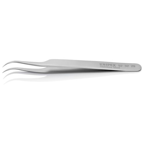 Main product image of 4-1/2" Stainless Steel Gripping Tweezers, Needle-Point Tips, 35-Degree Angle
