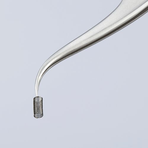 Main product image of 4-1/2" Stainless Steel Gripping Tweezers, Needle-Point Tips, 35-Degree Angle