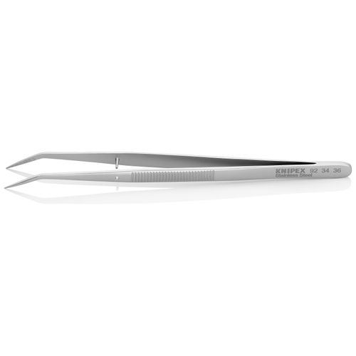 Main product image of 6" Stainless Steel Gripping Tweezers, Pointed Tips, 25-Degree Angle
