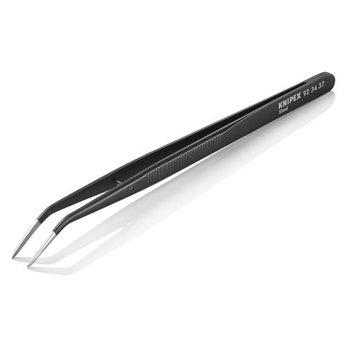 Main product image of 6" Steel Gripping Tweezers, Pointed Tips, 25-Degree Angle