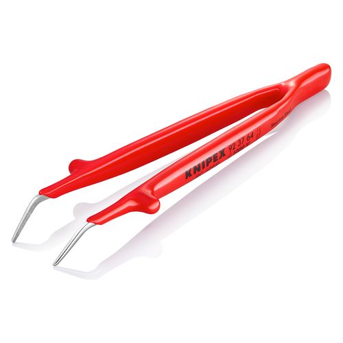 Main product image of 6" Stainless Steel Insulated Gripping Tweezers, 30-Degree Angle