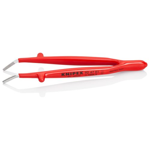 Main product image of 5-1/2" Stainless Steel Insulated Gripping Tweezers, 30-Degree Angle