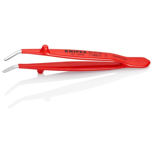 Main product image of 5-1/2" Stainless Steel Insulated Gripping Tweezers, 30-Degree Angle