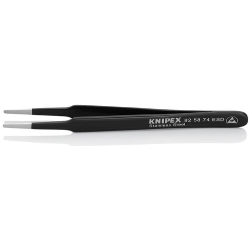 Main product image of 4-3/4" Stainless Steel Gripping Tweezers w/ ESD Coating, Blunt Tips