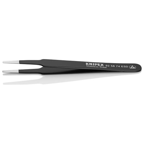Main product image of 4-3/4" Stainless Steel Gripping Tweezers w/ ESD Coating, Blunt Tips