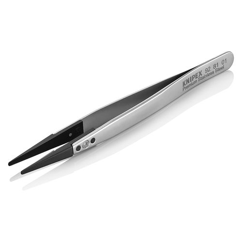 Main product image of 5-1/4" Premium Stainless Steel Gripping Tweezers w/ Replaceable Blunt Tips, Fine