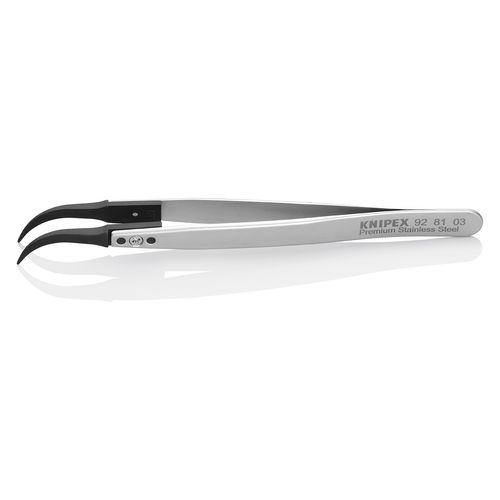 Main product image of 5-1/4" Premium Stainless Steel Gripping Tweezers, Pointed Tips, 60-Degree Angle