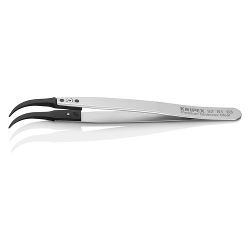 Main product image of 5-1/4" Premium Stainless Steel Gripping Tweezers, Pointed Tips, 60-Degree Angle