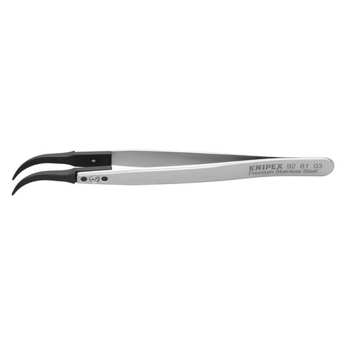 Main product image of 5-1/4" Premium Stainless Steel Gripping Tweezers, Pointed Tips, 60-Degree Angle
