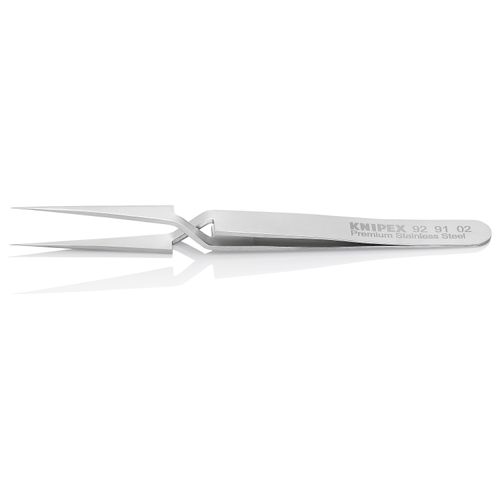 Main product image of 4-3/4" Premium Stainless Steel Gripping Cross-Over Tweezers, Needle-Point Tips