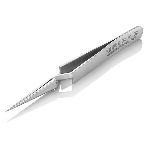 Main product image of 4-3/4" Premium Stainless Steel Gripping Cross-Over Tweezers, Needle-Point Tips