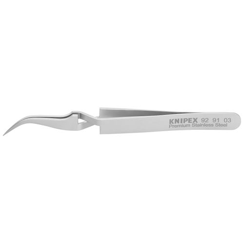 Main product image of 4-1/2" Premium Stainless Steel Cross-Over Gripping Tweezers, Needle-Point Tips, 45-Degree Angle