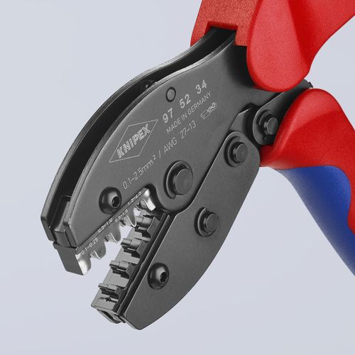 Main product image of 8-1/2" PreciForce Crimping Pliers for Non-Insulated Open Plug-Type Connectors, 2.8 and 4.8 mm