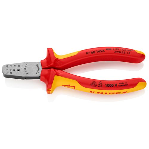 Main product image of 5-3/4" Insulated Crimping Pliers for Wire Ferrules