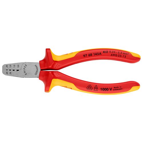 Main product image of 5-3/4" Insulated Crimping Pliers for Wire Ferrules