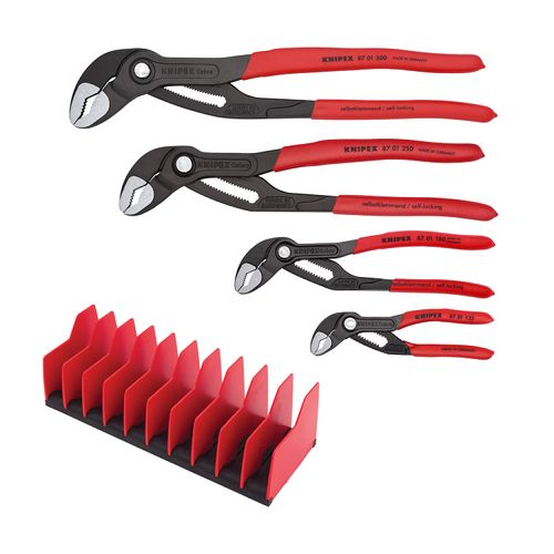 Main product image of 4 Piece Cobra Pliers Set w/ Tool Holder